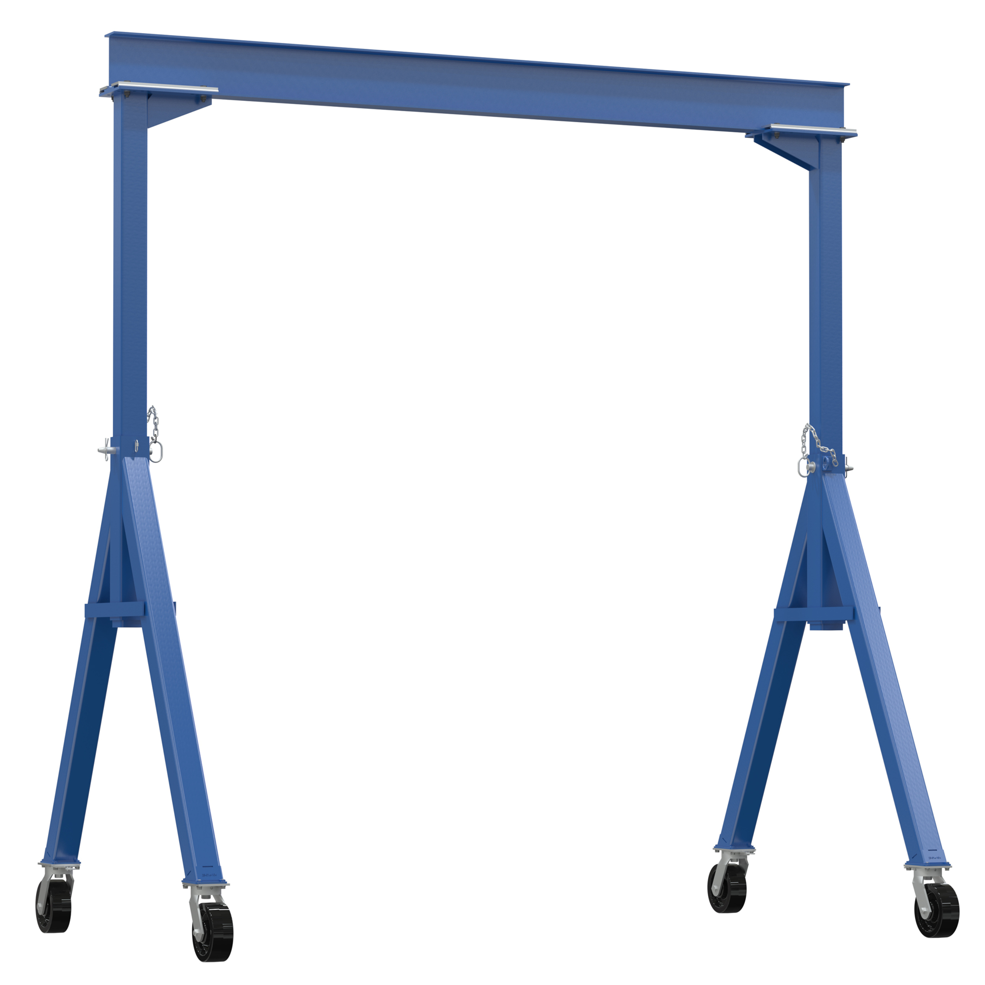 Vestil Steel Fixed Gantry Crane - 4,000-Lb. Capacity, 10ft. x 10ft., Swivel Phenolic Casters, Blue, Model# FHS-4-10